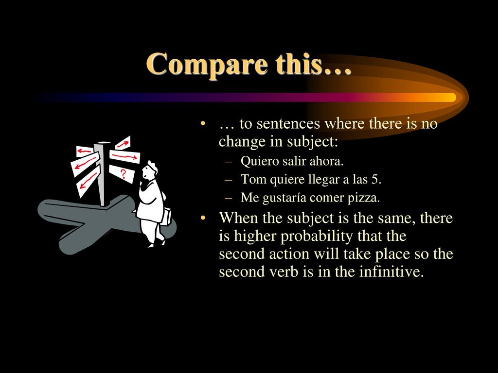 Compare this… … to sentences where there is no change in subject: