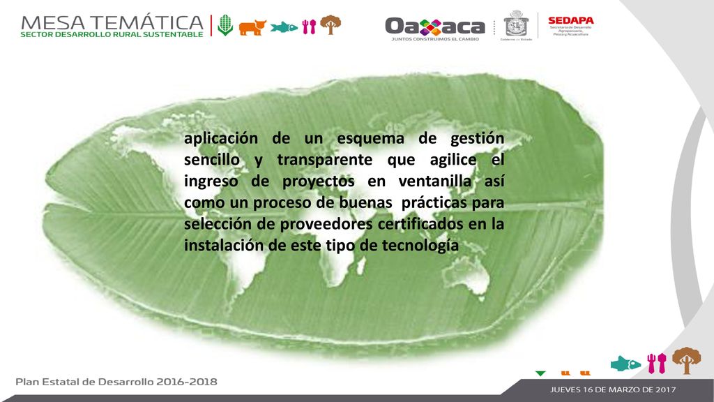 aplicación de un esquema de gestión sencillo y transparente que agilice el ingreso de proyectos en ventanilla así como un proceso de buenas prácticas para selección de proveedores certificados en la instalación de este tipo de tecnología