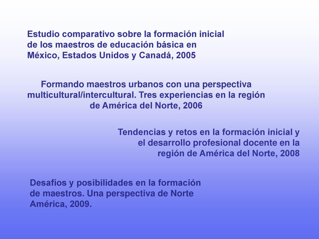 Estudio comparativo sobre la formación inicial de los maestros de educación básica en México, Estados Unidos y Canadá, 2005