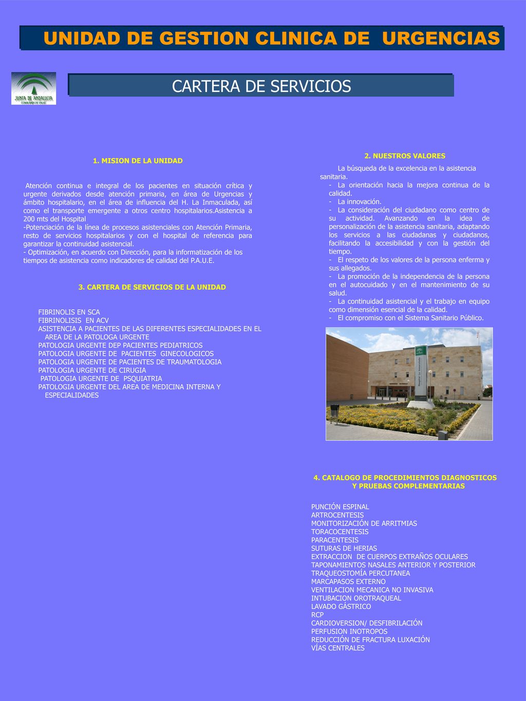 4. CATALOGO DE PROCEDIMIENTOS DIAGNOSTICOS Y PRUEBAS COMPLEMENTARIAS
