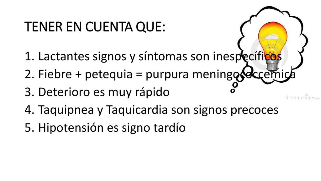 TENER EN CUENTA QUE: Lactantes signos y síntomas son inespecíficos