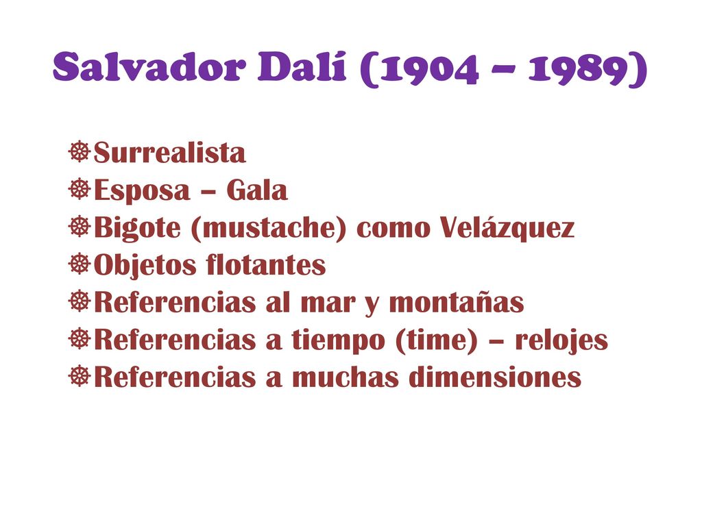 Salvador Dalí (1904 – 1989) Surrealista Esposa – Gala