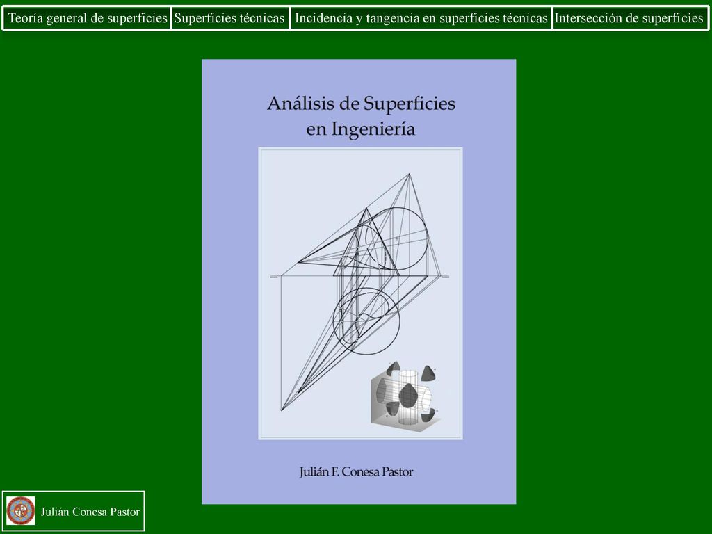 Teoría general de superficies Superficies técnicas Incidencia y tangencia en superficies técnicas Intersección de superficies