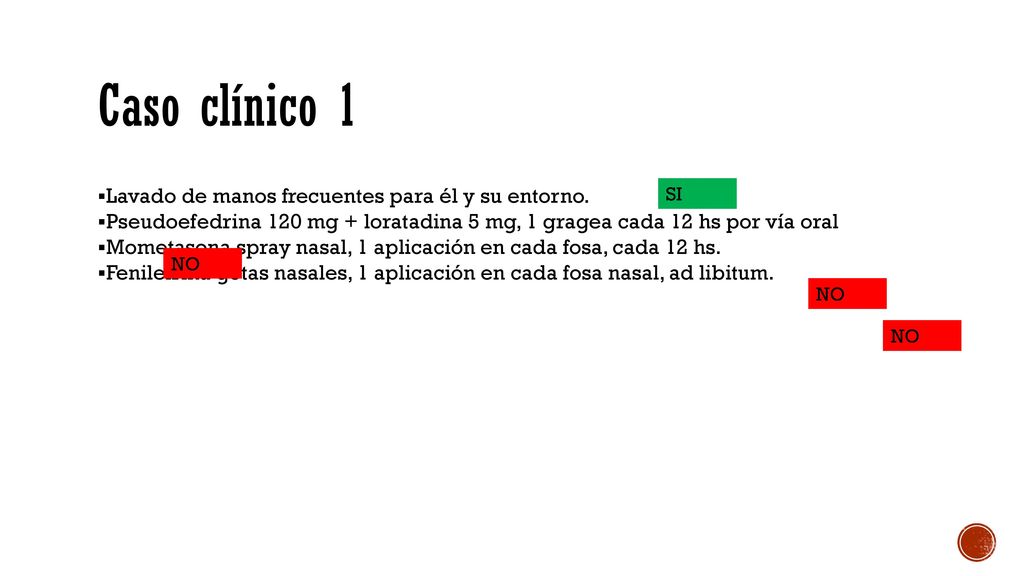 Caso clínico 1 Lavado de manos frecuentes para él y su entorno.