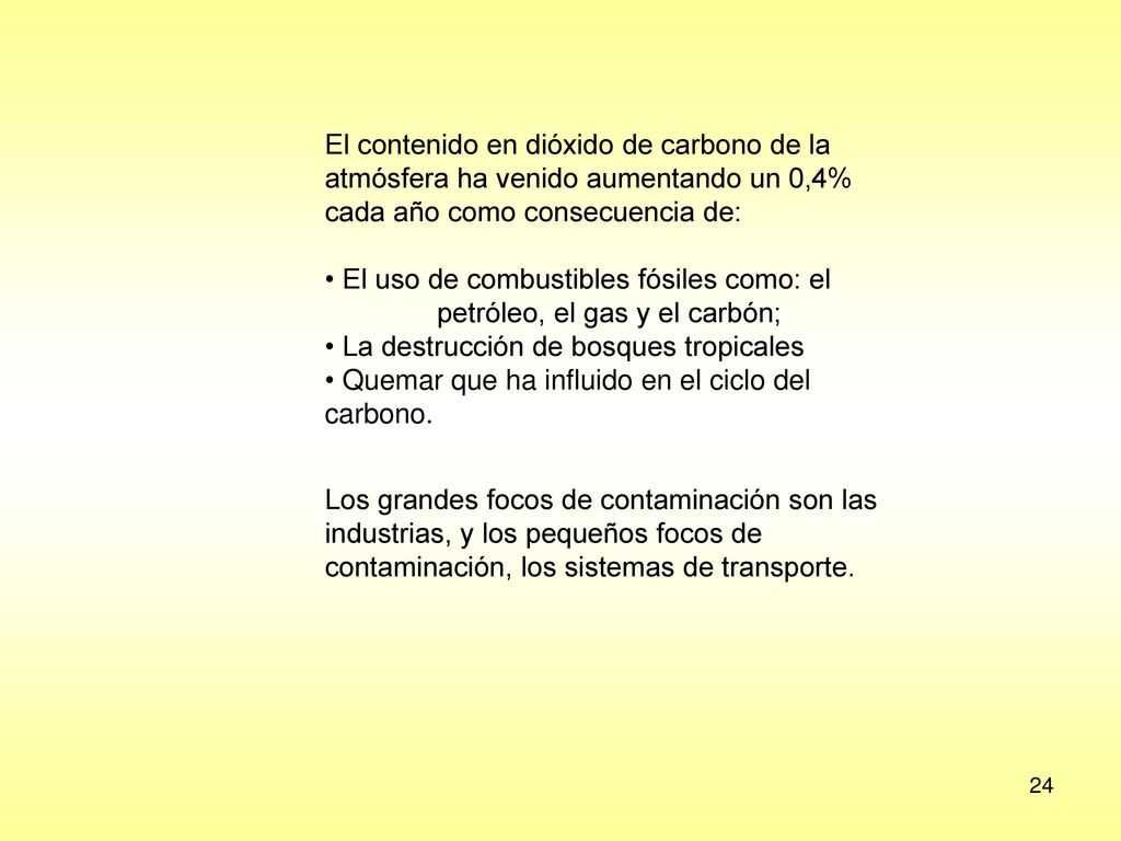 El uso de combustibles fósiles como: el petróleo, el gas y el carbón;