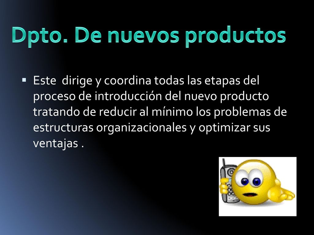 Dpto. De nuevos productos