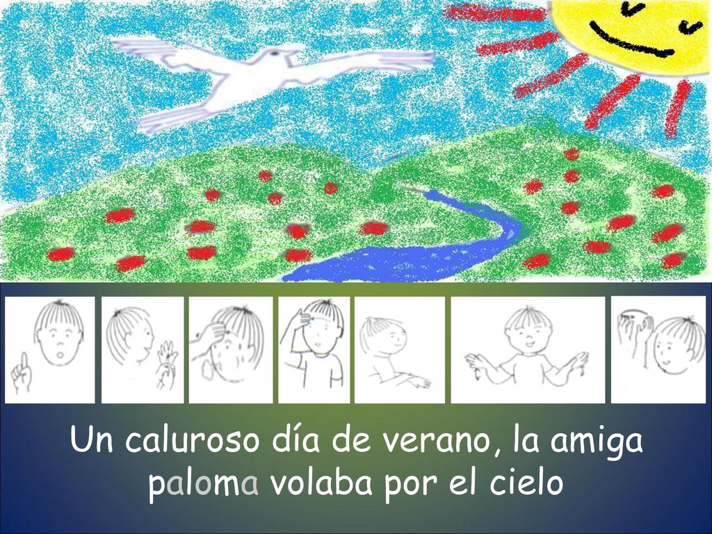 Un caluroso día de verano, la amiga paloma volaba por el cielo