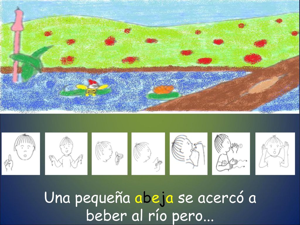 Una pequeña abeja se acercó a beber al río pero...