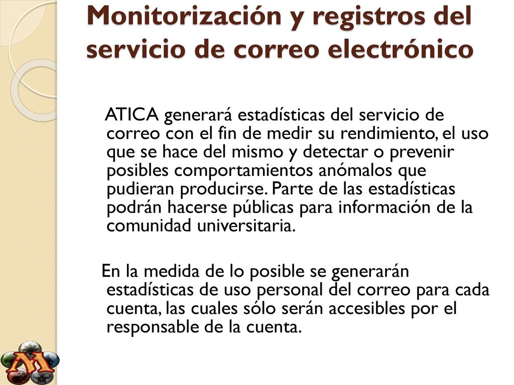 Monitorización y registros del servicio de correo electrónico