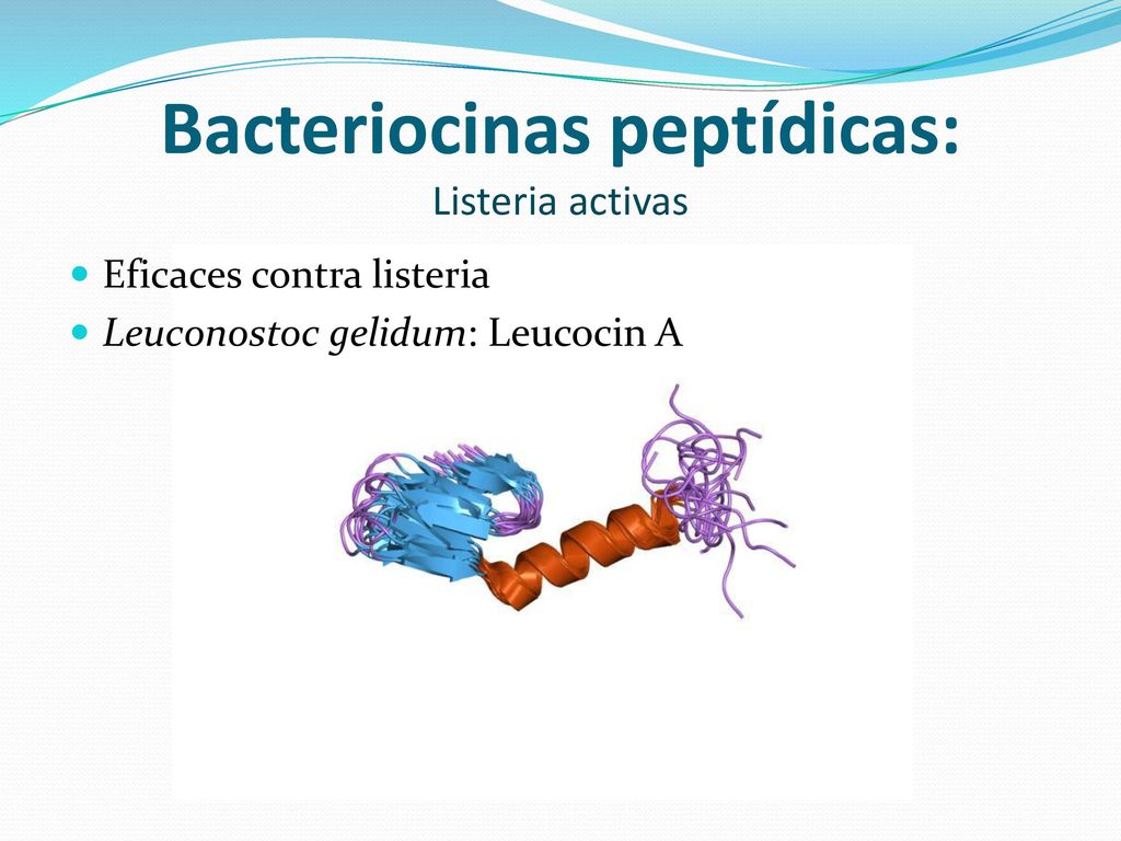 Bacteriocinas peptídicas: Listeria activas