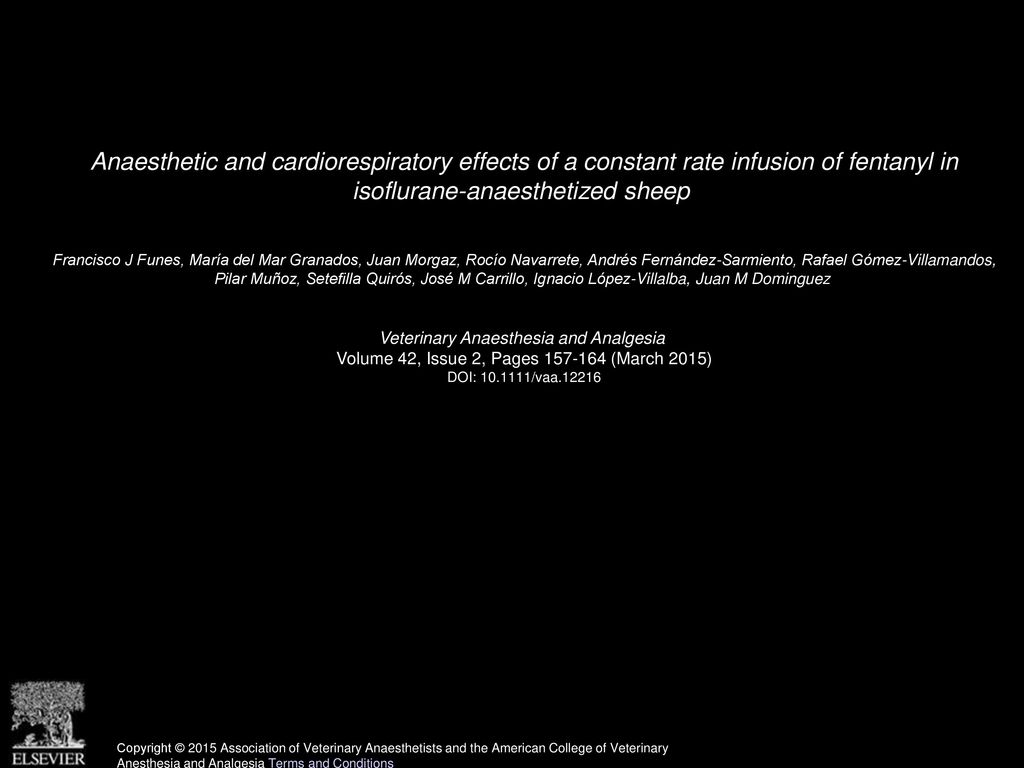 Anaesthetic and cardiorespiratory effects of a constant rate infusion of fentanyl in isoflurane-anaesthetized sheep