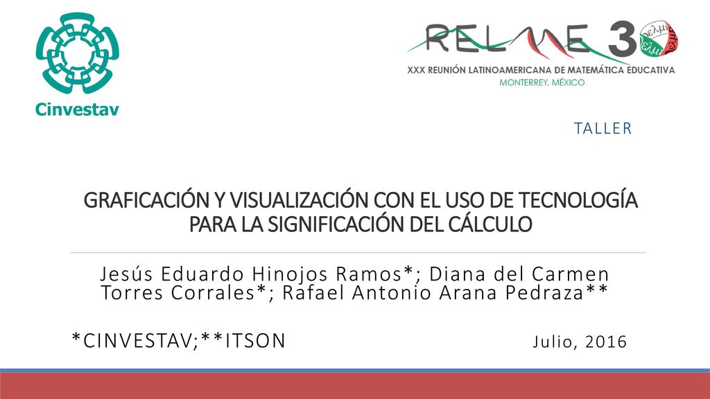 TALLER GRAFICACIÓN Y VISUALIZACIÓN CON EL USO DE TECNOLOGÍA PARA LA SIGNIFICACIÓN DEL CÁLCULO.