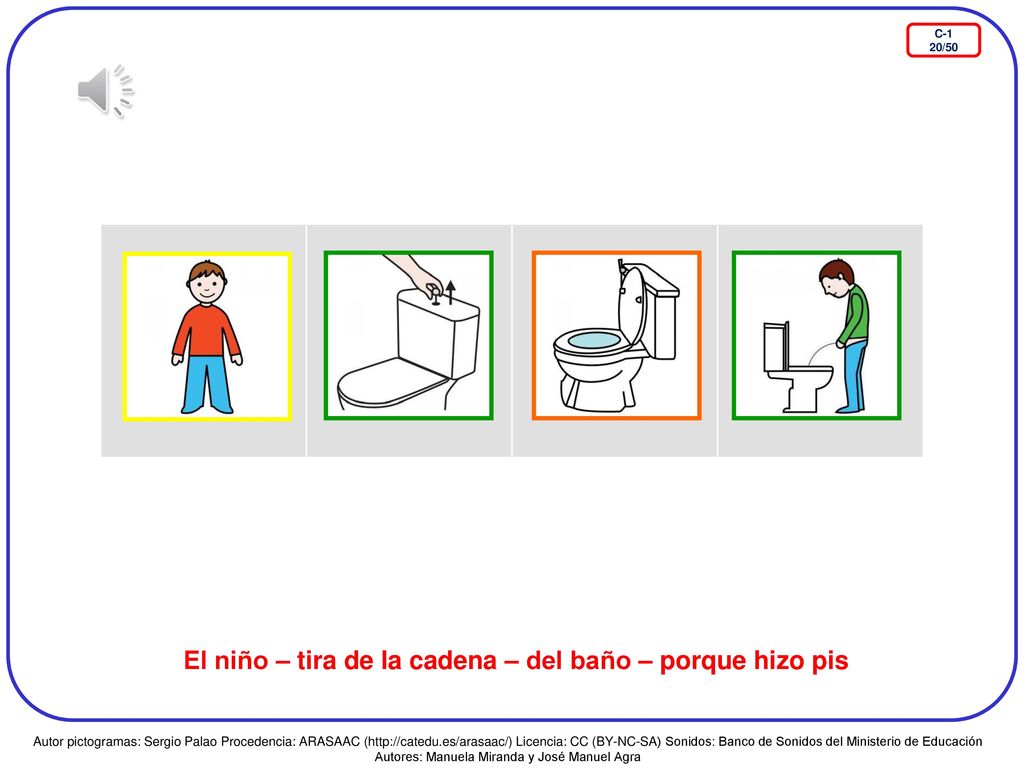 El niño – tira de la cadena – del baño – porque hizo pis