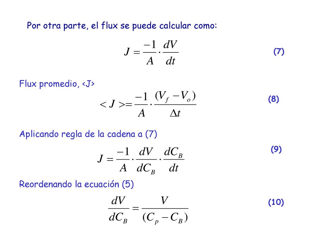 Por otra parte, el flux se puede calcular como: