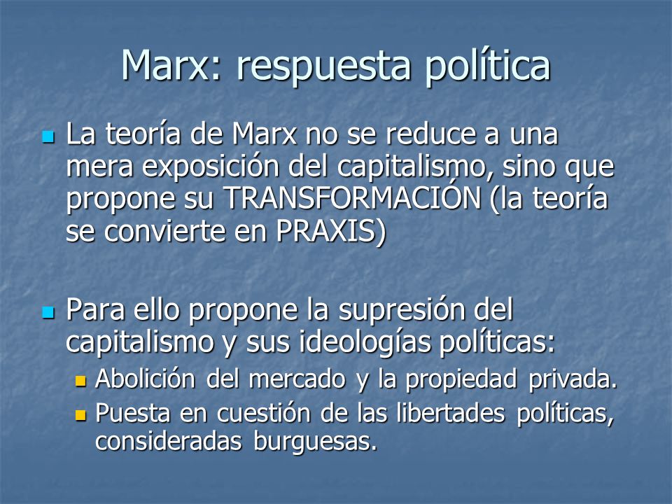 Marx: respuesta política