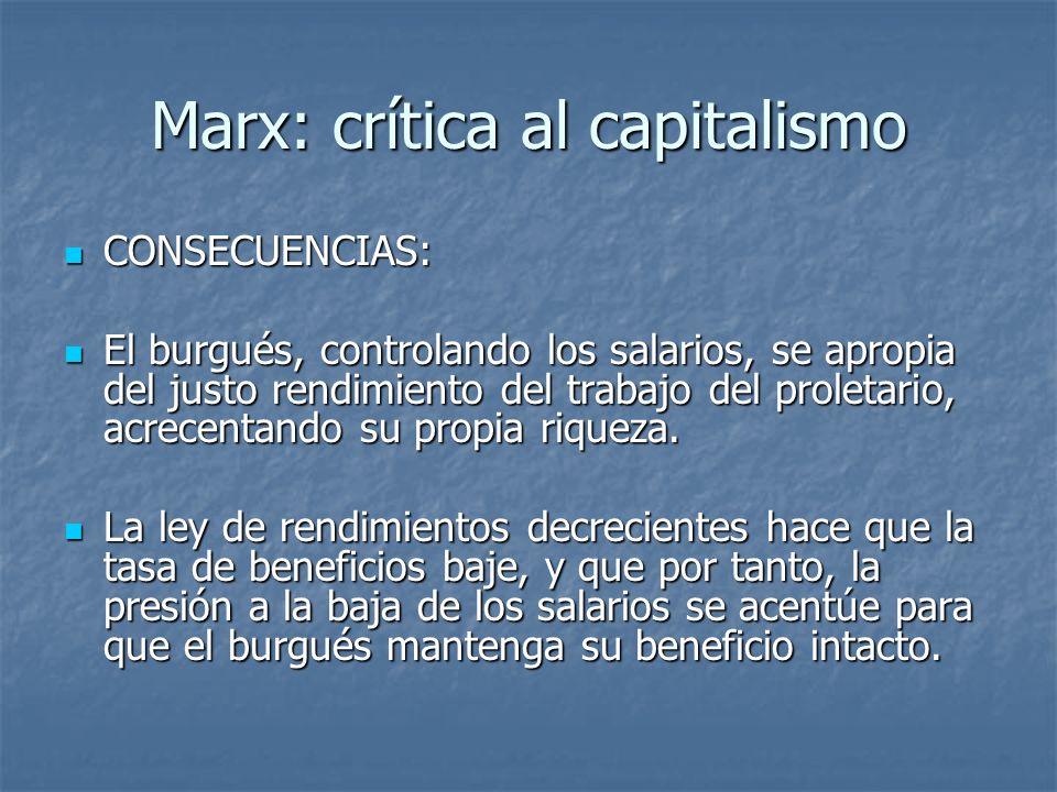Marx: crítica al capitalismo