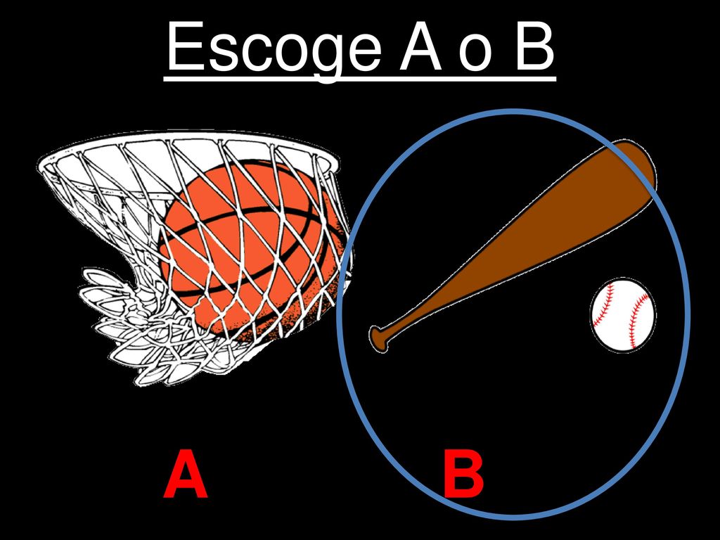 Escoge A o B Mi primo practica el béisbol en el equipo de la escuela. A B