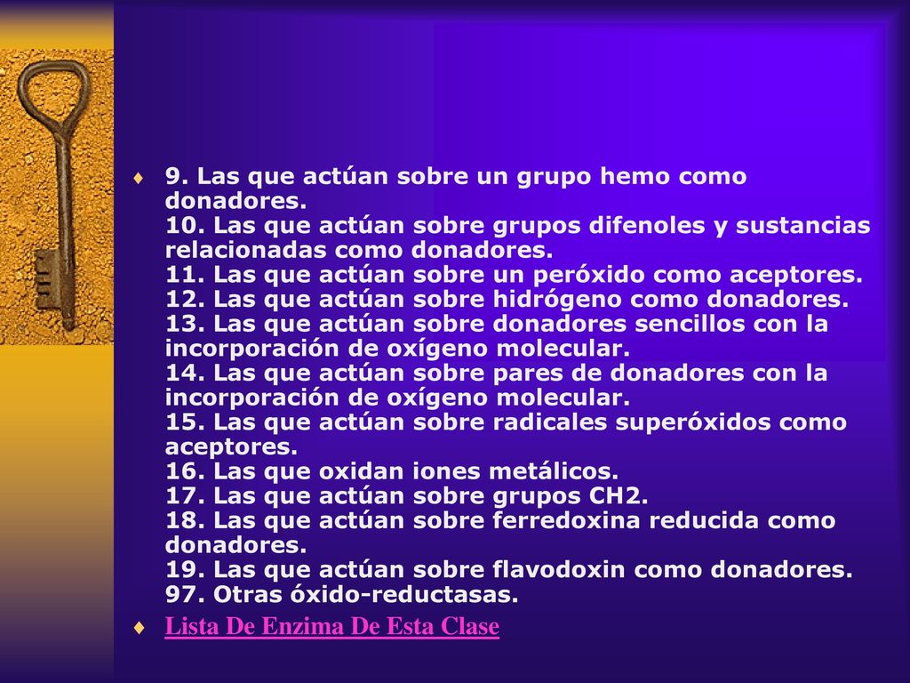 Lista De Enzima De Esta Clase
