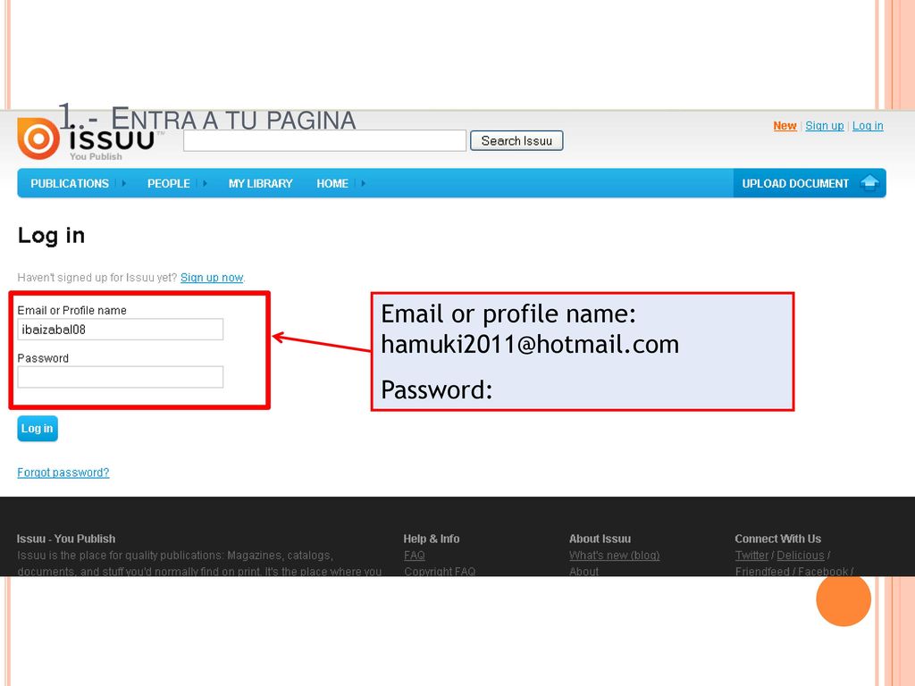 1.- Entra a tu pagina  or profile name: