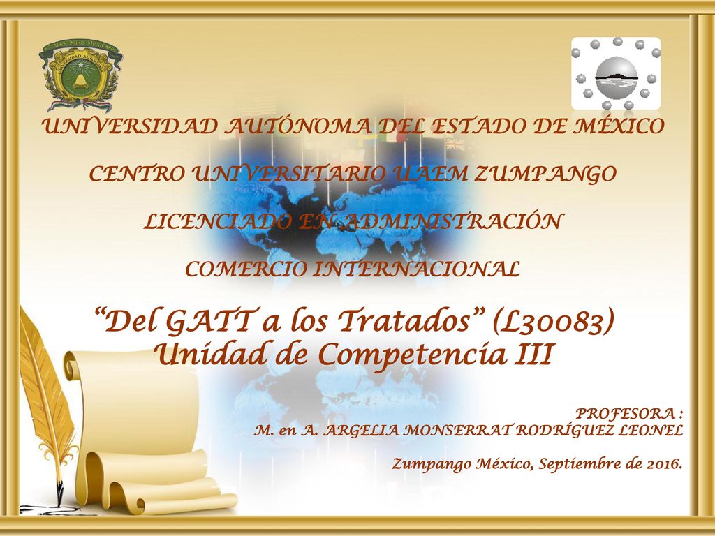 Del GATT a los Tratados (L30083) Unidad de Competencia III