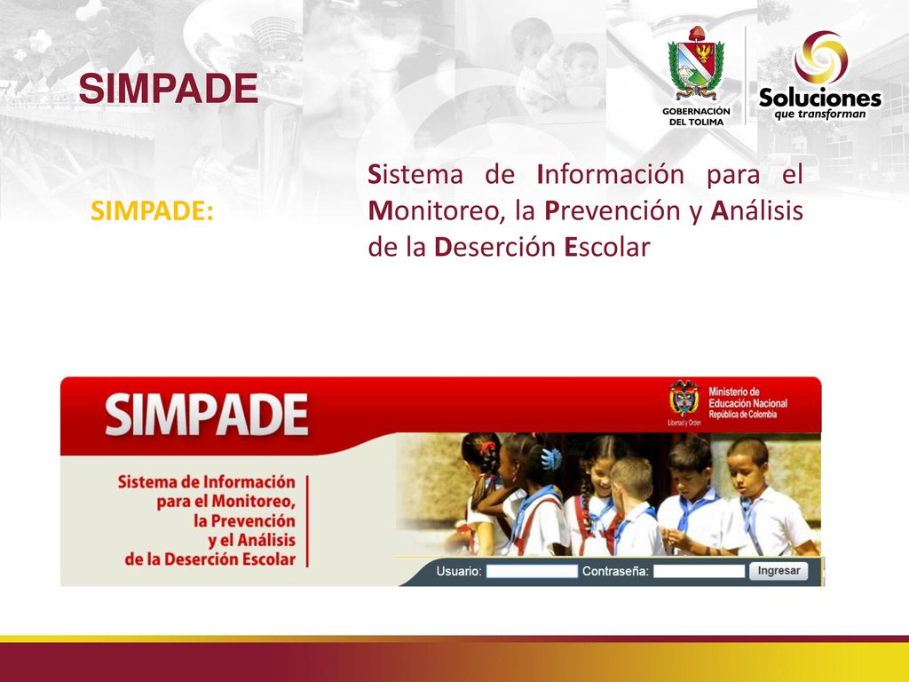 SIMPADE Sistema de Información para el Monitoreo, la Prevención y Análisis de la Deserción Escolar.