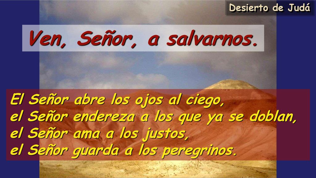 Ven, Señor, a salvarnos. El Señor abre los ojos al ciego,