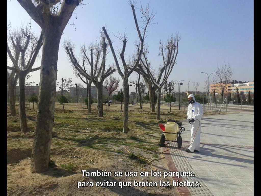 También se usa en los parques, para evitar que broten las hierbas.
