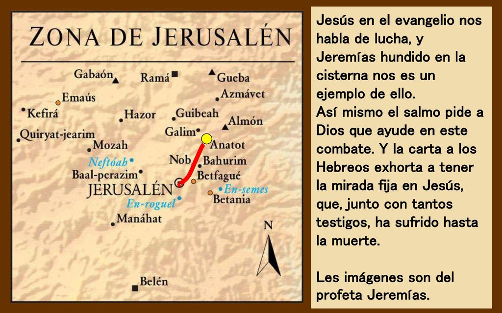 Jesús en el evangelio nos habla de lucha, y Jeremías hundido en la cisterna nos es un ejemplo de ello.