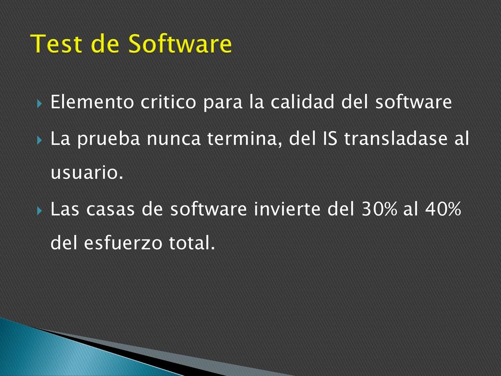 Test de Software Elemento critico para la calidad del software