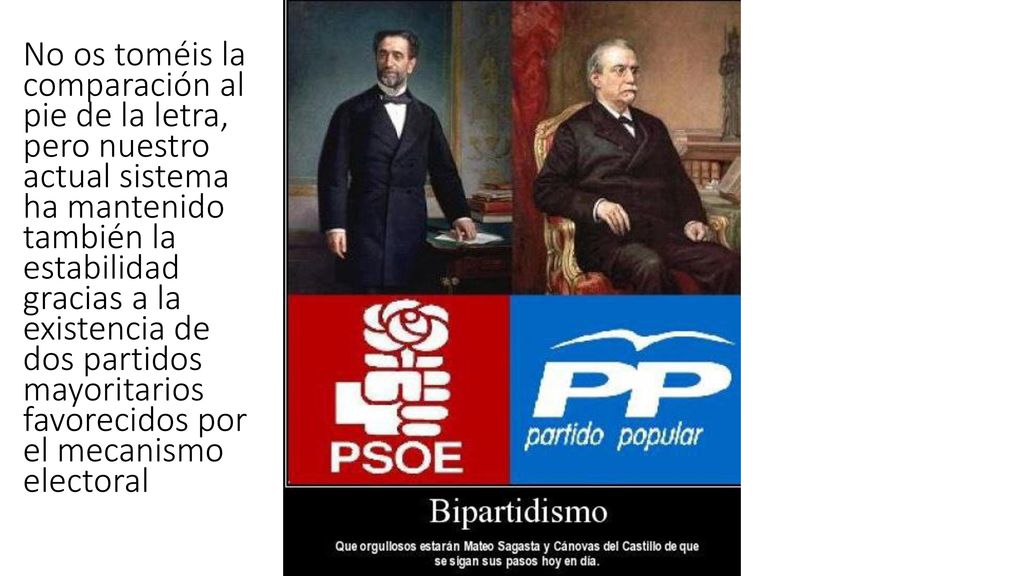 No os toméis la comparación al pie de la letra, pero nuestro actual sistema ha mantenido también la estabilidad gracias a la existencia de dos partidos mayoritarios favorecidos por el mecanismo electoral