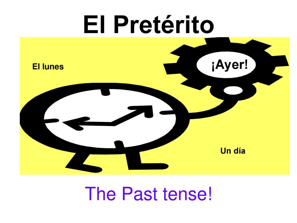El Pretérito ¡Ayer! El lunes Un día The Past tense!