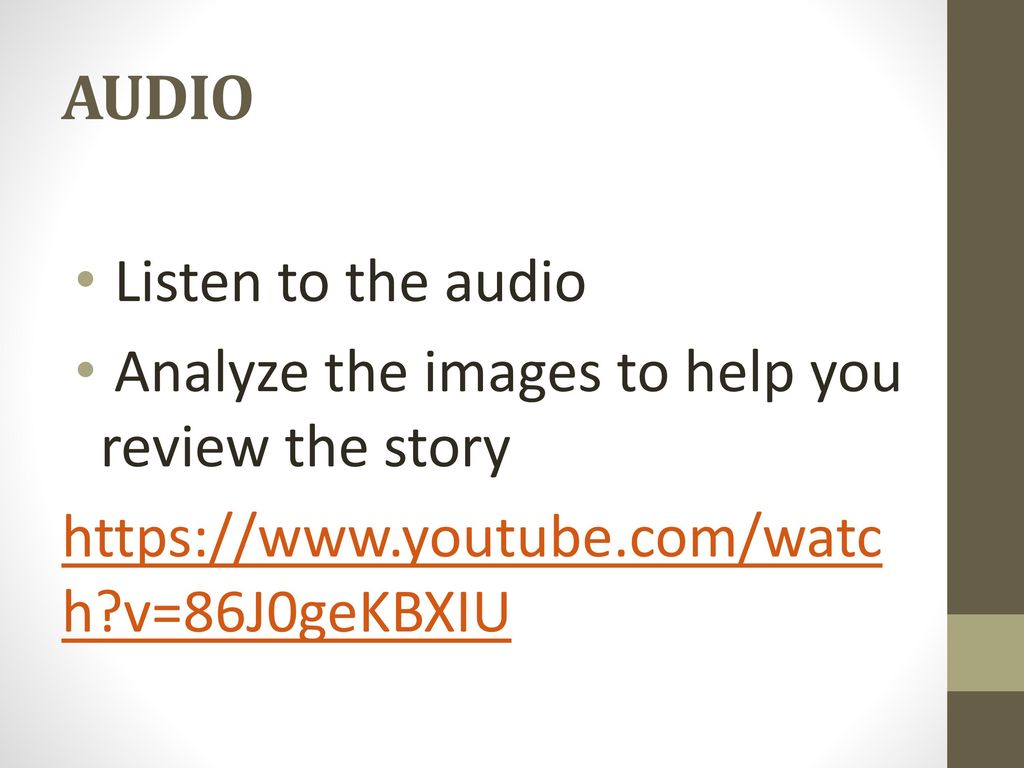 AUDIO Listen to the audio