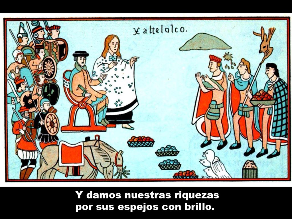 Y damos nuestras riquezas por sus espejos con brillo.