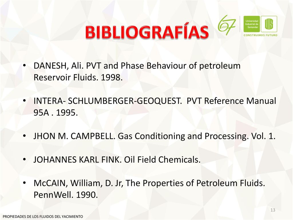 BIBLIOGRAFÍAS DANESH, Ali. PVT and Phase Behaviour of petroleum Reservoir Fluids