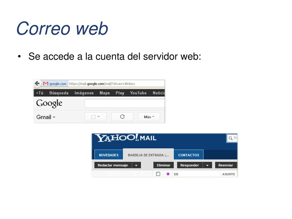 Correo web Se accede a la cuenta del servidor web: