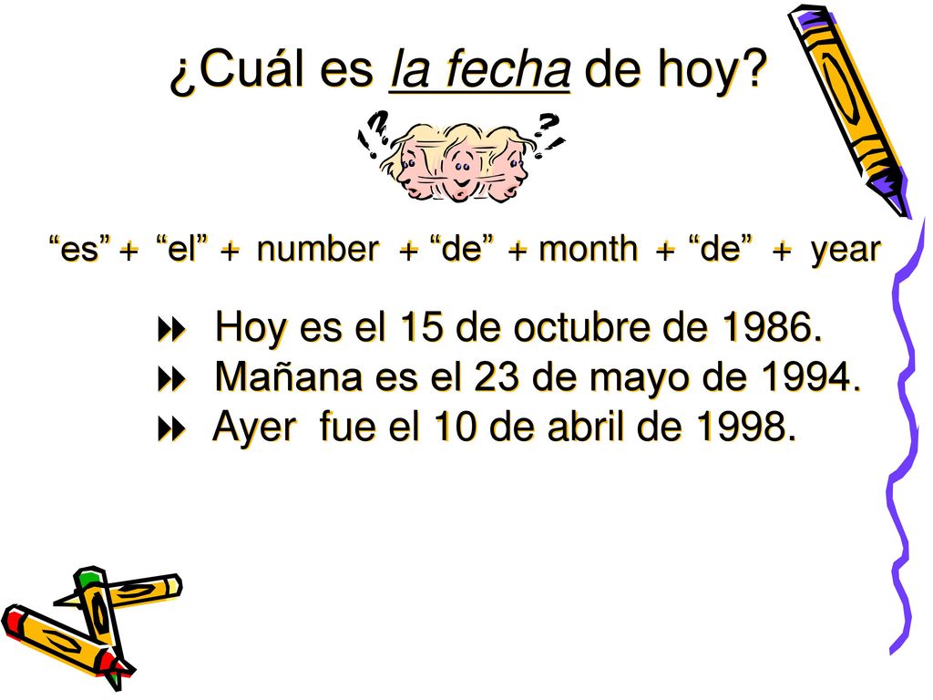 ¿Cuál es la fecha de hoy Hoy es el 15 de octubre de 1986.