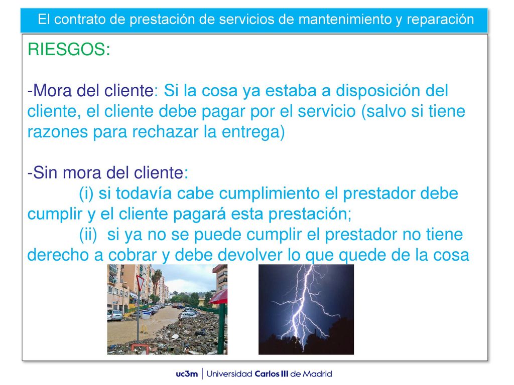 El contrato de prestación de servicios de mantenimiento y reparación