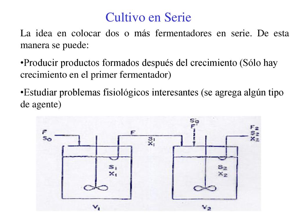 Cultivo en Serie La idea en colocar dos o más fermentadores en serie. De esta manera se puede: