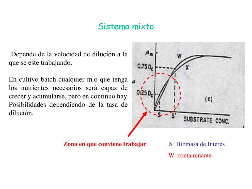Sistema mixto Depende de la velocidad de dilución a la que se este trabajando.