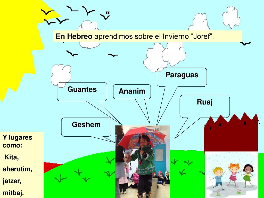 En Hebreo aprendimos sobre el Invierno Joref . Paraguas Guantes