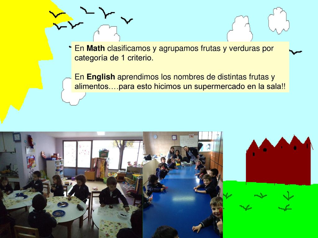 En Math clasificamos y agrupamos frutas y verduras por categoría de 1 criterio.