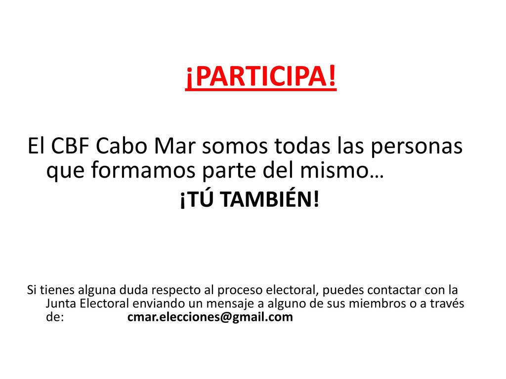 ¡PARTICIPA! El CBF Cabo Mar somos todas las personas que formamos parte del mismo… ¡TÚ TAMBIÉN!