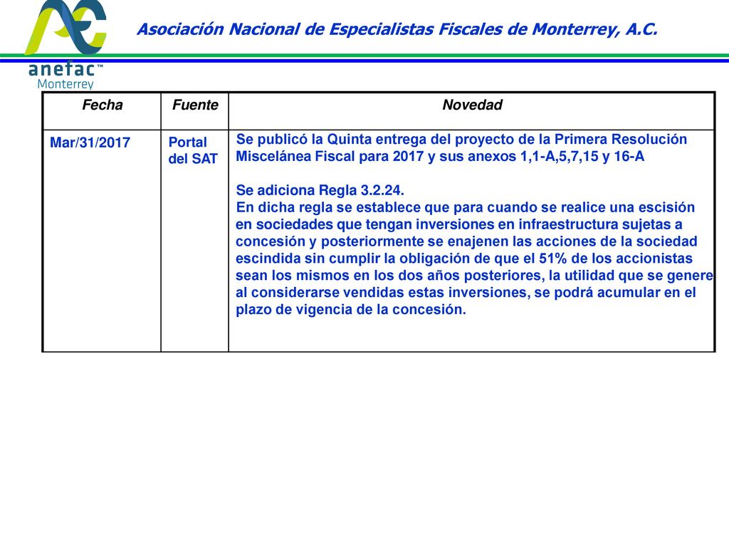 Asociación Nacional de Especialistas Fiscales de Monterrey, A.C.
