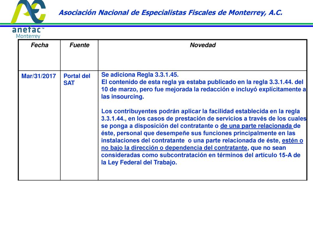 Asociación Nacional de Especialistas Fiscales de Monterrey, A.C.