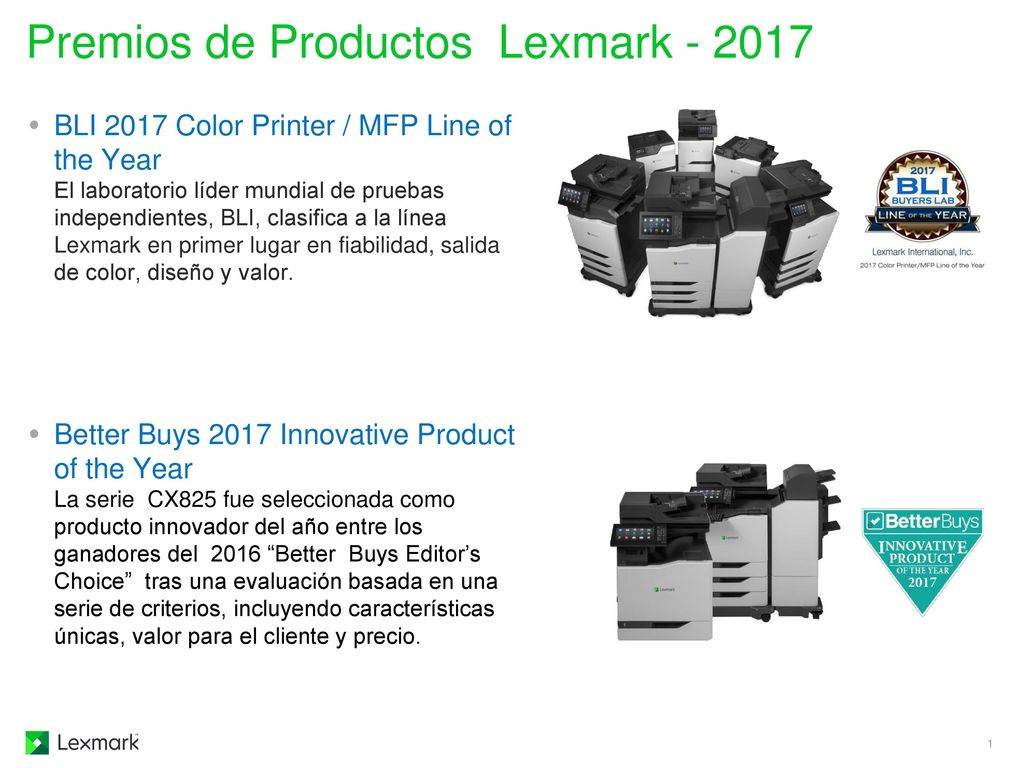 Premios de Productos Lexmark