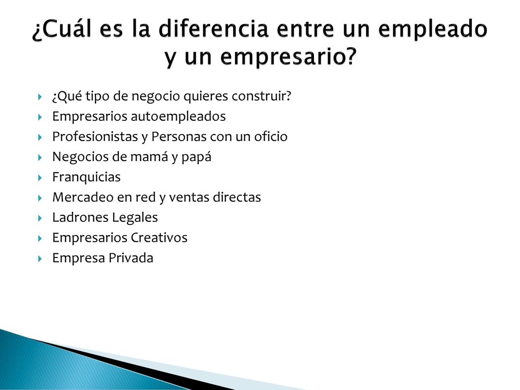 ¿Cuál es la diferencia entre un empleado y un empresario