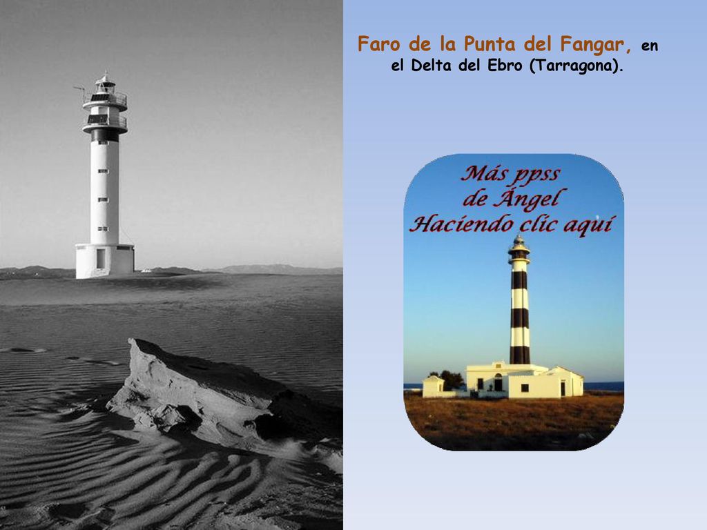 Faro de la Punta del Fangar, en el Delta del Ebro (Tarragona).