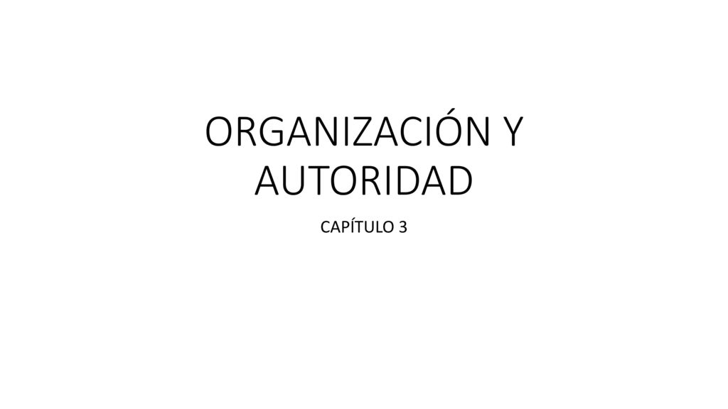 ORGANIZACIÓN Y AUTORIDAD