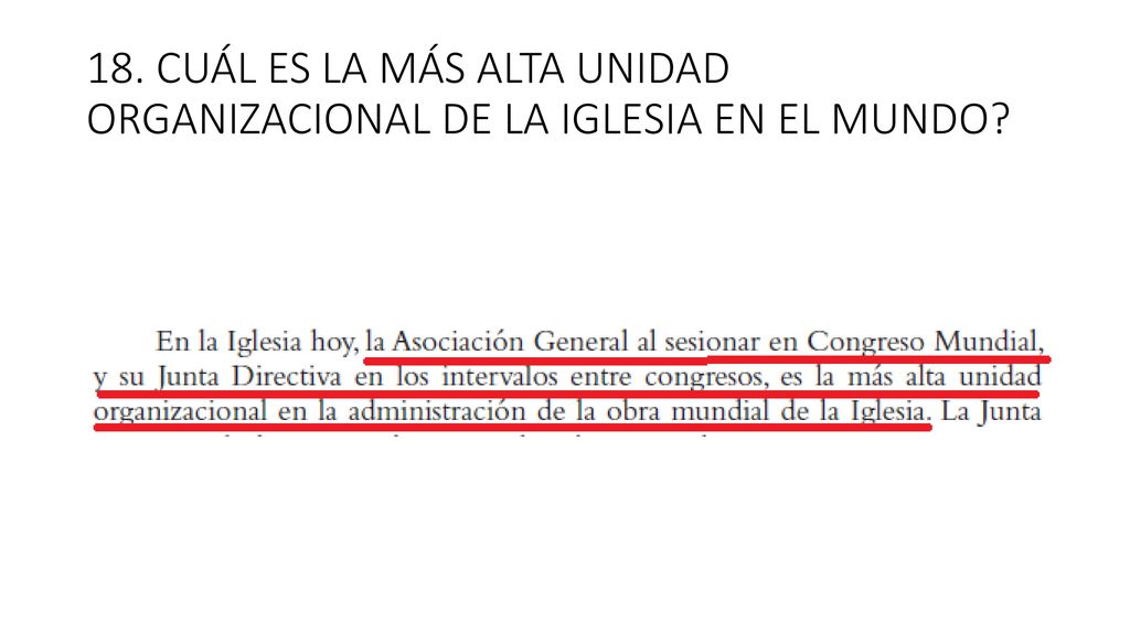 18. CUÁL ES LA MÁS ALTA UNIDAD ORGANIZACIONAL DE LA IGLESIA EN EL MUNDO