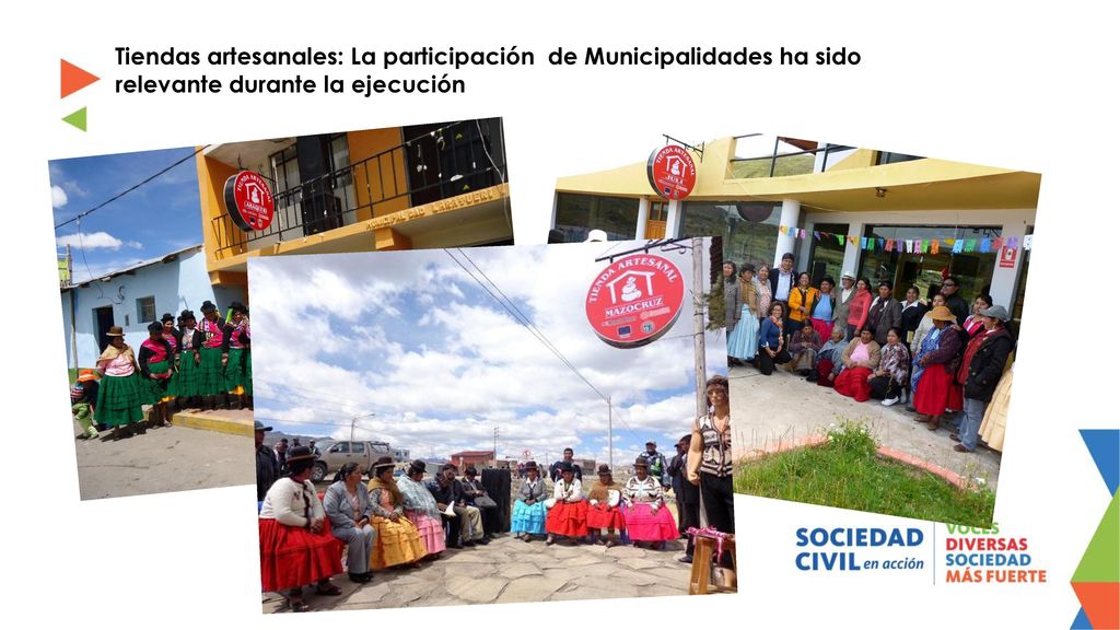 Tiendas artesanales: La participación de Municipalidades ha sido relevante durante la ejecución